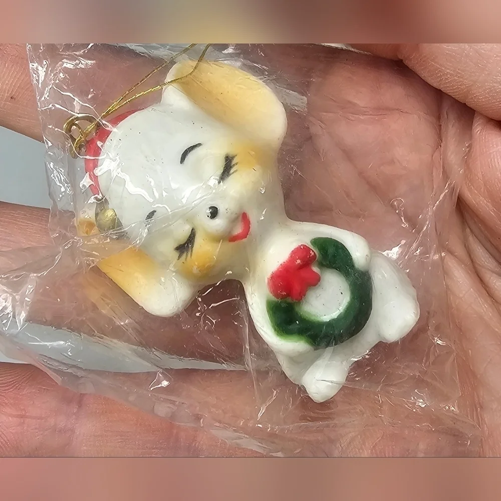 Vintage Trim Trends Christmas Mouse Santa Hat Christmas Tree Ornament Miniature